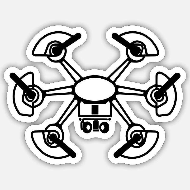 drone - Sticker size S (10 x 10 cm) - white matte