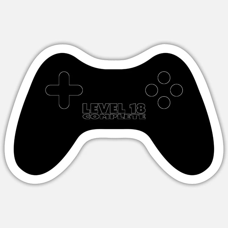 Niveau 18 complété - Sticker taille S (10 x 10 cm) - blanc mat