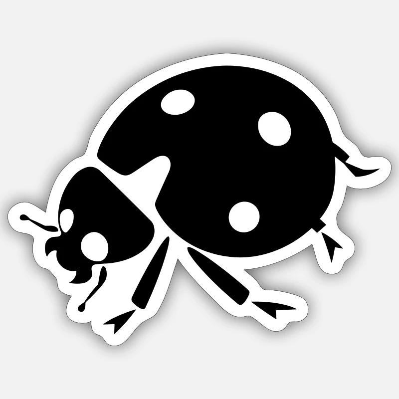 Coccinelle - Sticker taille S (10 x 10 cm) - blanc mat