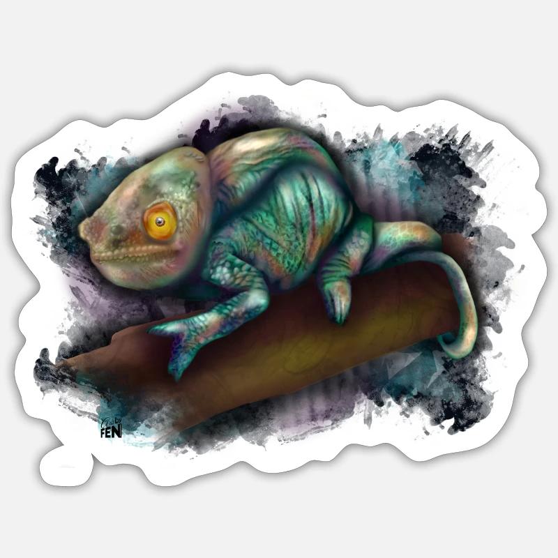 Chameleon - Sticker size S (10 x 10 cm) - white matte