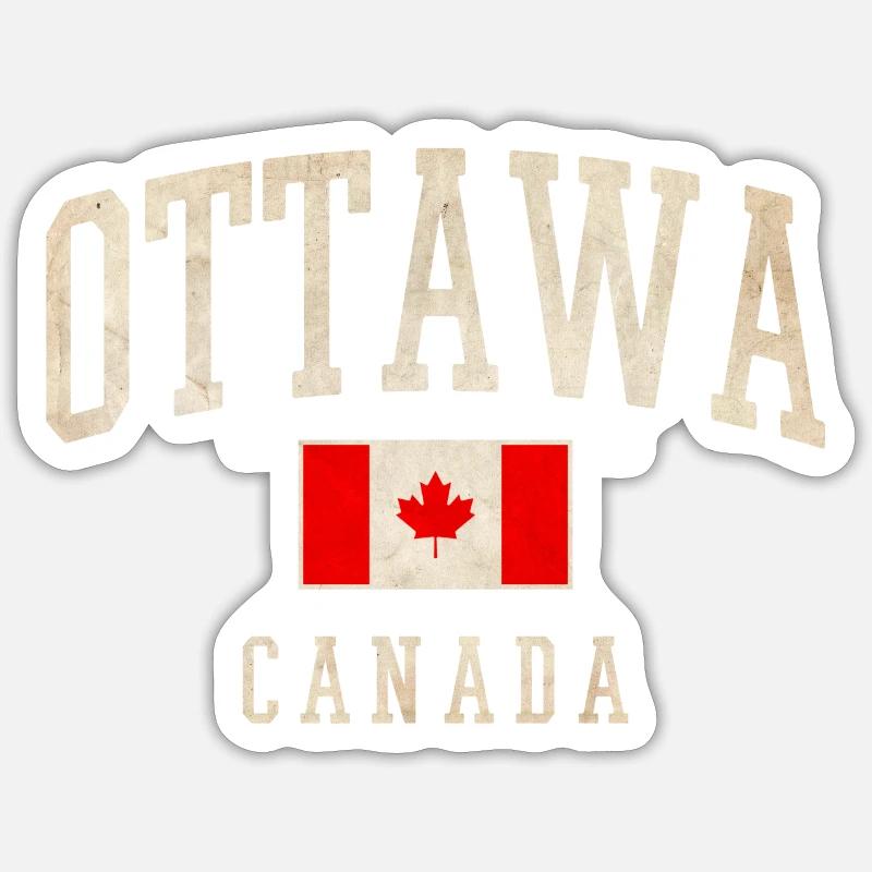 Ottawa Canada Flag Design - Sticker size S (10 x 10 cm) - white matte