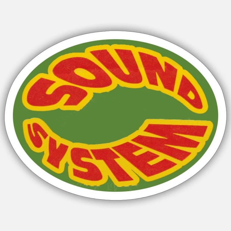 Soundsystem - Sticker Größe S (10 x 10 cm) - Mattweiß