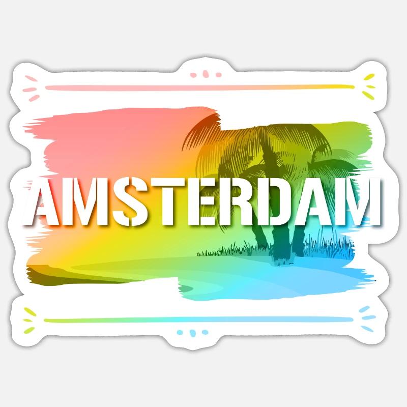 Amsterdam - Sticker size S (10 x 10 cm) - white matte