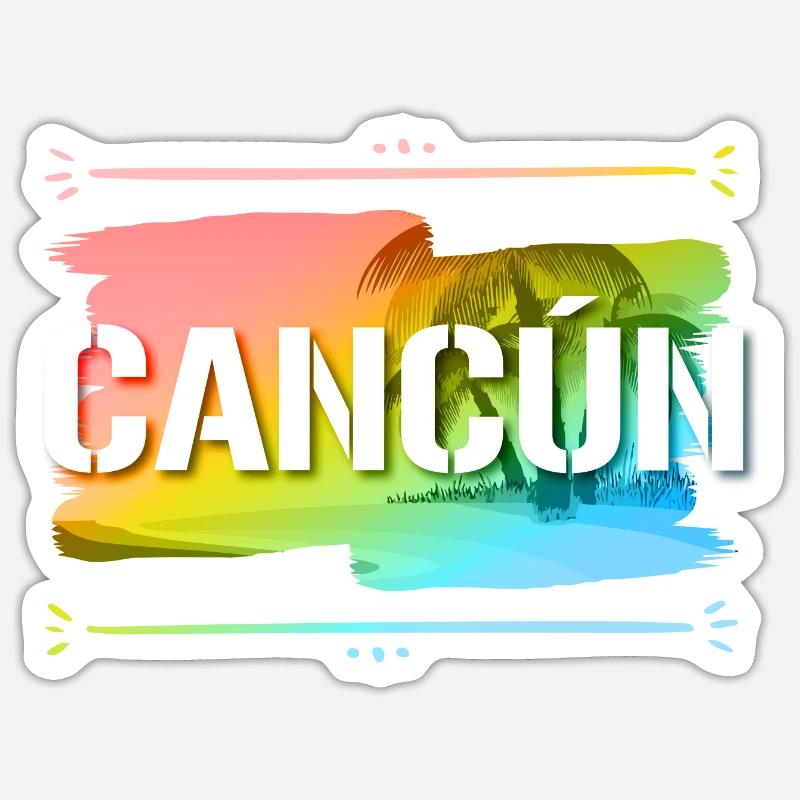 Cancun - Sticker Größe S (10 x 10 cm) - Mattweiß