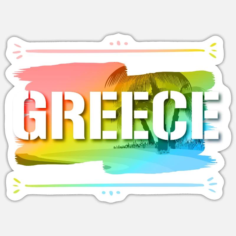 Grèce - Sticker taille S (10 x 10 cm) - blanc mat