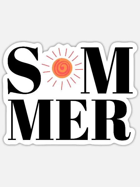 Sommer - Sticker Größe S (10 x 10 cm) - Mattweiß