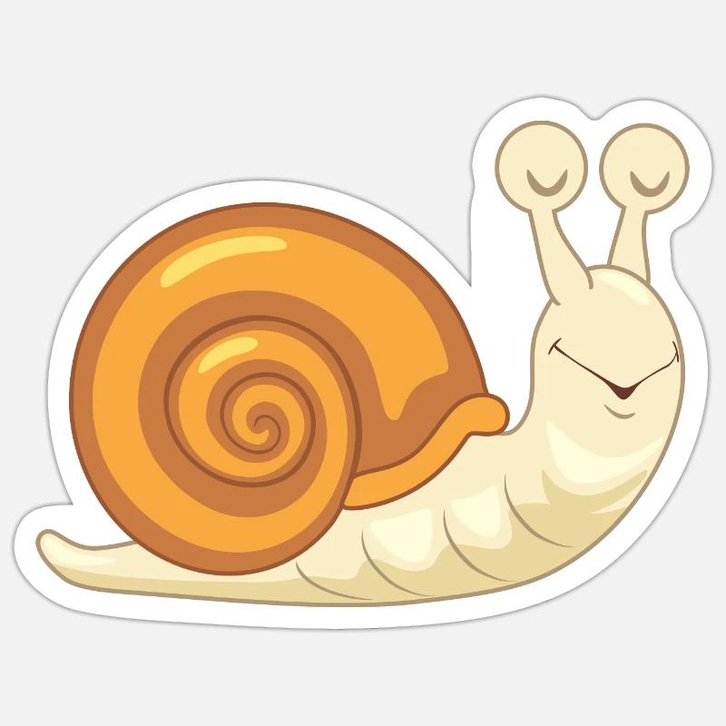 Sleeping funny snail - Sticker size S (10 x 10 cm) - white matte