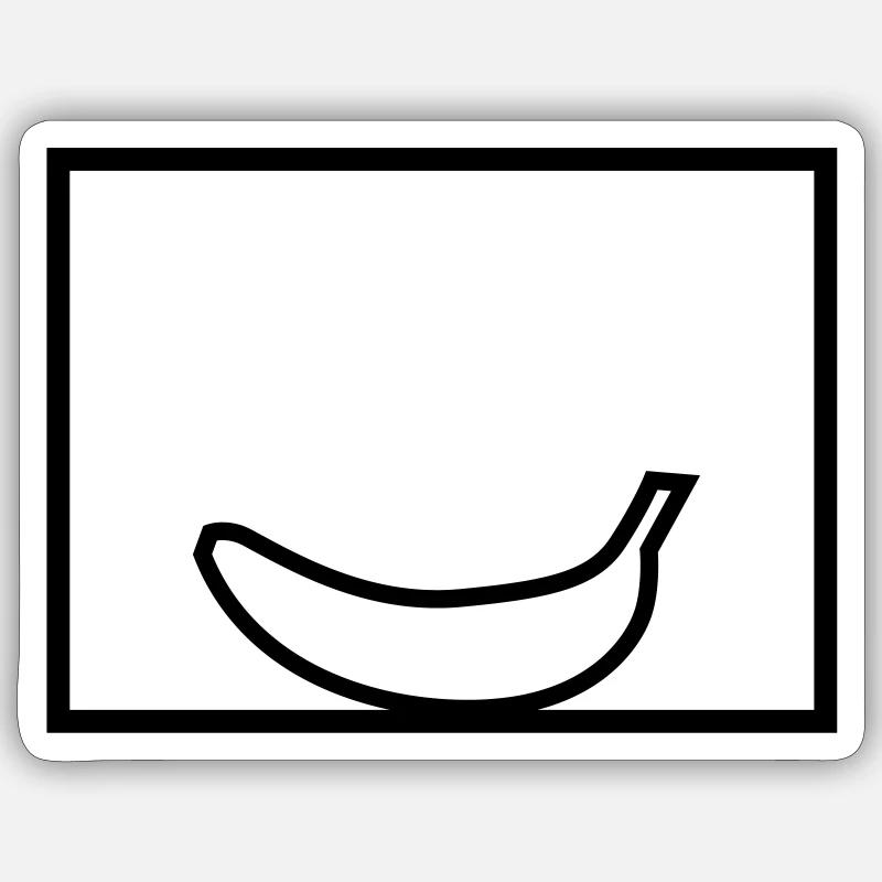 Illustration frame banana - Sticker size S (10 x 10 cm) - white matte