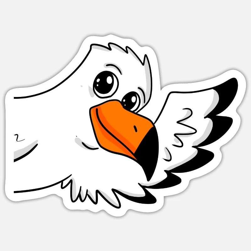 Salutation de mouette - Sticker taille S (10 x 10 cm) - blanc mat