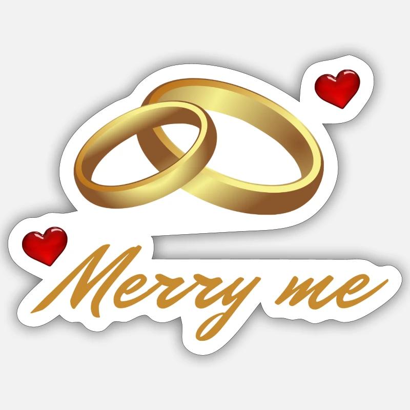 Merry me - Sticker Größe S (10 x 10 cm) - Mattweiß