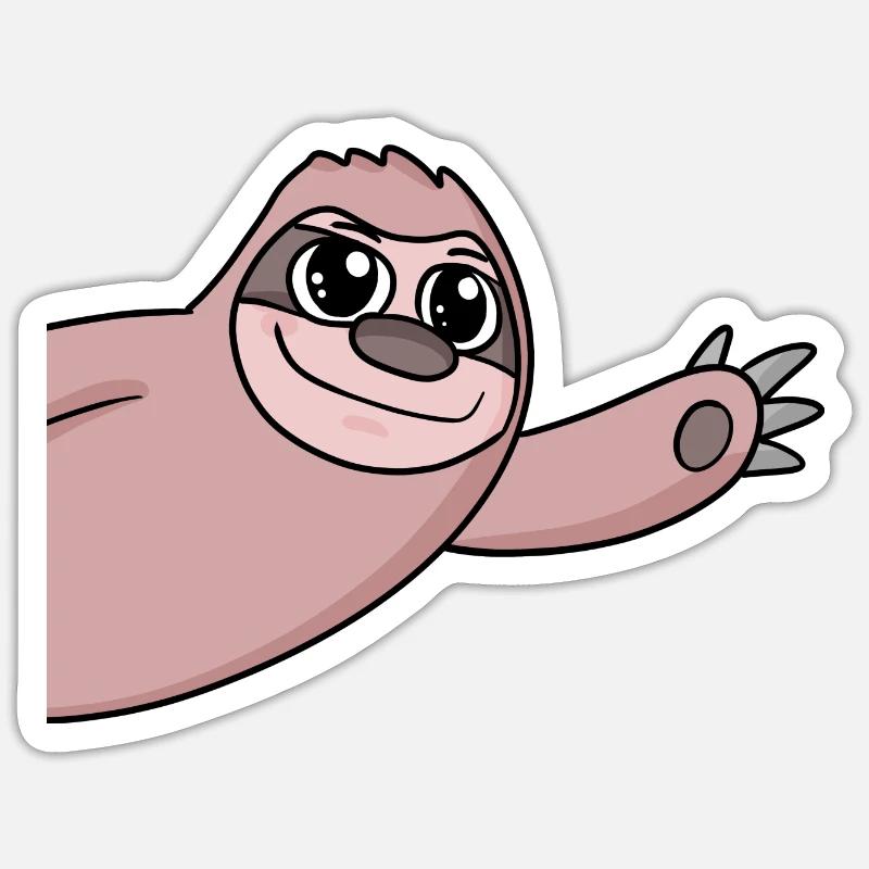 Sloth Greeting Greeting - Sticker size S (10 x 10 cm) - white matte