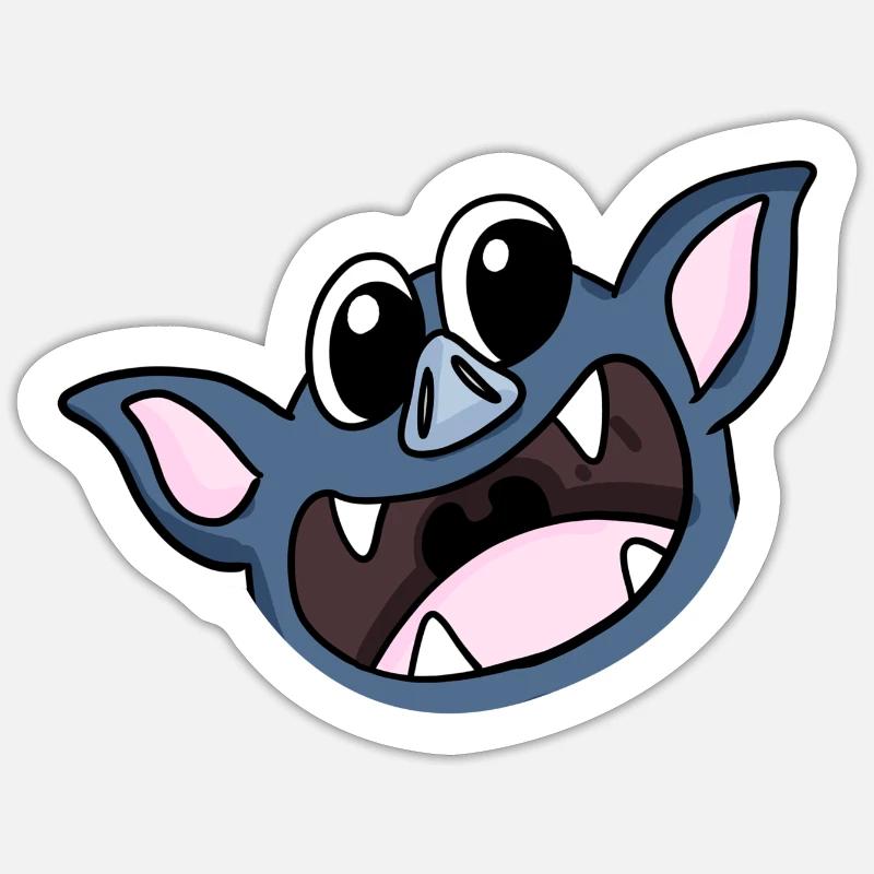 Fledermaus Kopf - Sticker Größe S (10 x 10 cm) - Mattweiß