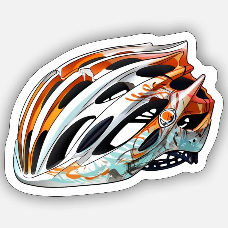 Fahrradhelm - Sticker Größe S (10 x 10 cm) - Mattweiß