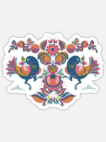 Vögel - Sticker Größe S (10 x 10 cm) - Mattweiß
