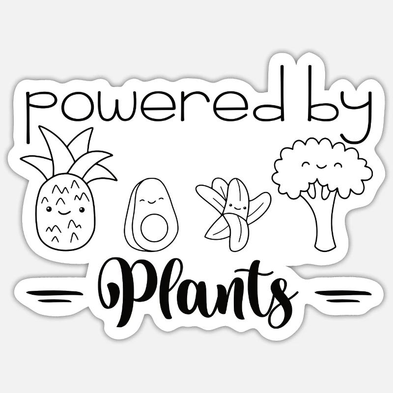 powered by plants - Sticker size S (10 x 10 cm) - white matte