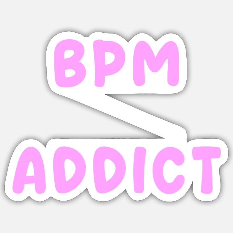 bpm techno musique teuf - Sticker taille S (10 x 10 cm) - blanc mat