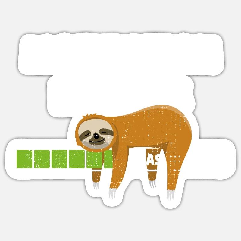 Faultier - Motivation wird geladen - bitte warten Sticker Größe S (10 x 10 cm)