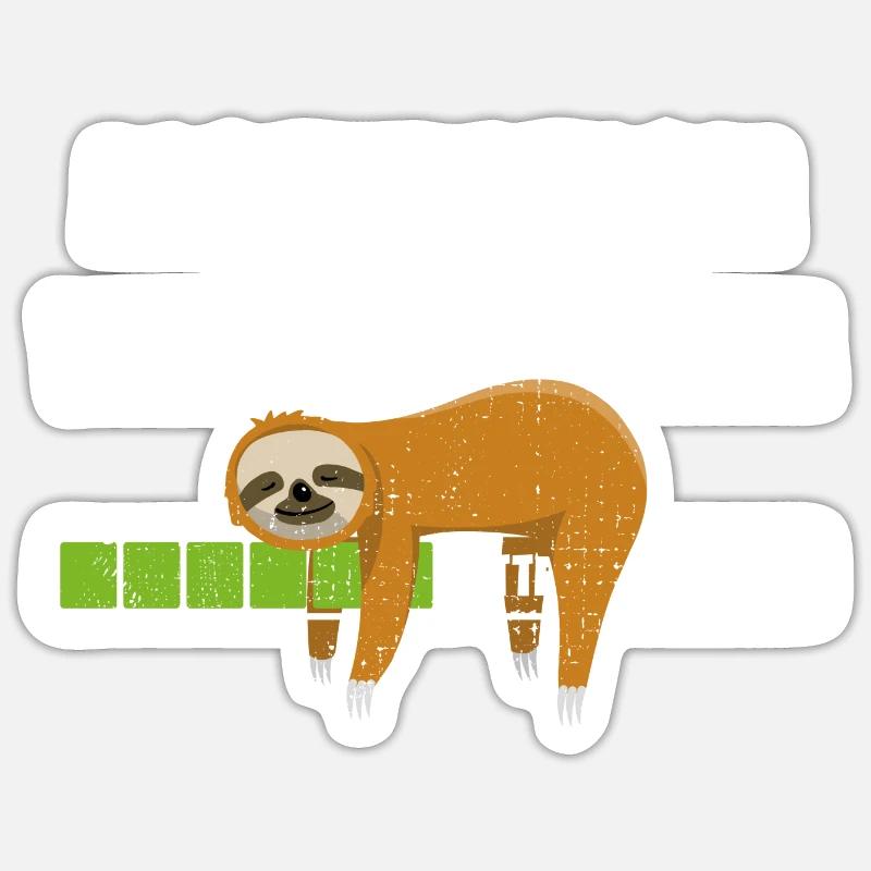 Faultier - Motivation wird geladen - bitte warten - Sticker Größe S (10 x 10 cm) - Mattweiß