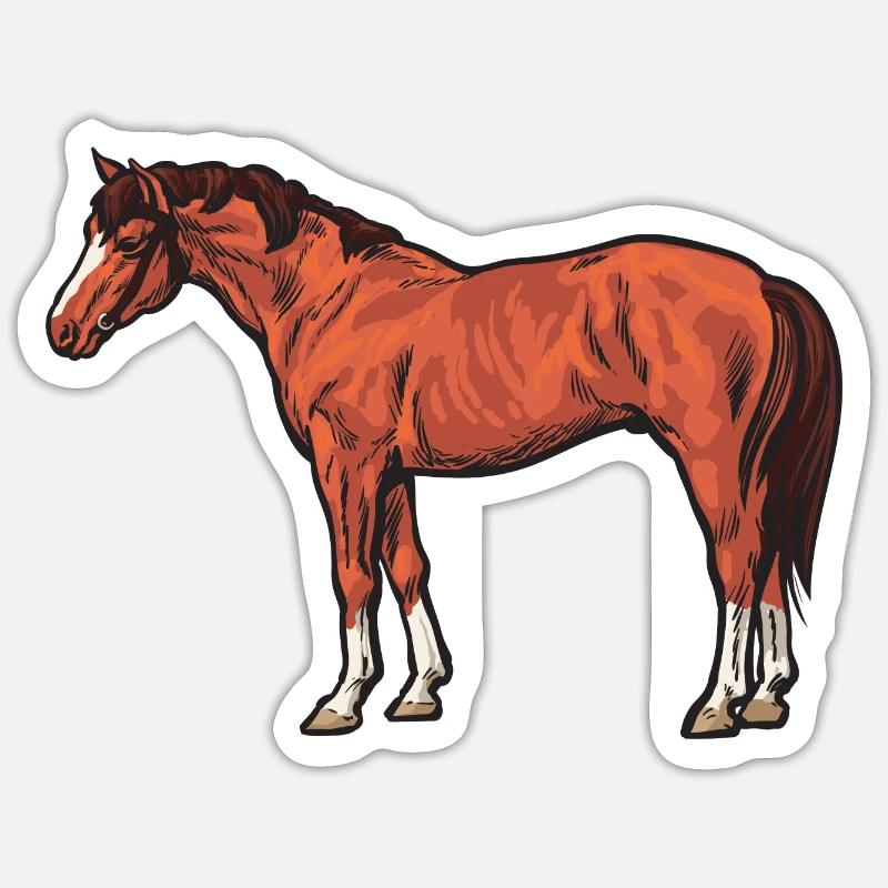 Pferde - Sticker Größe S (10 x 10 cm) - Mattweiß