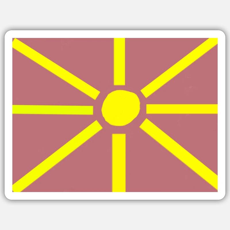 Mazedonien Design - Sticker Größe S (10 x 10 cm) - Mattweiß