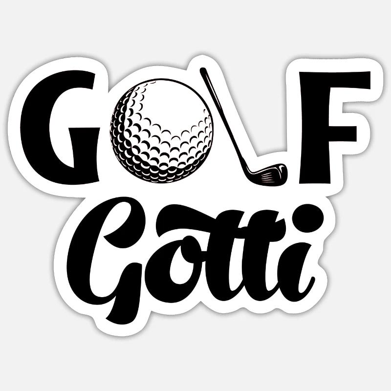 Golf Gotti Golfer Golf - Sticker Größe S (10 x 10 cm) - Mattweiß