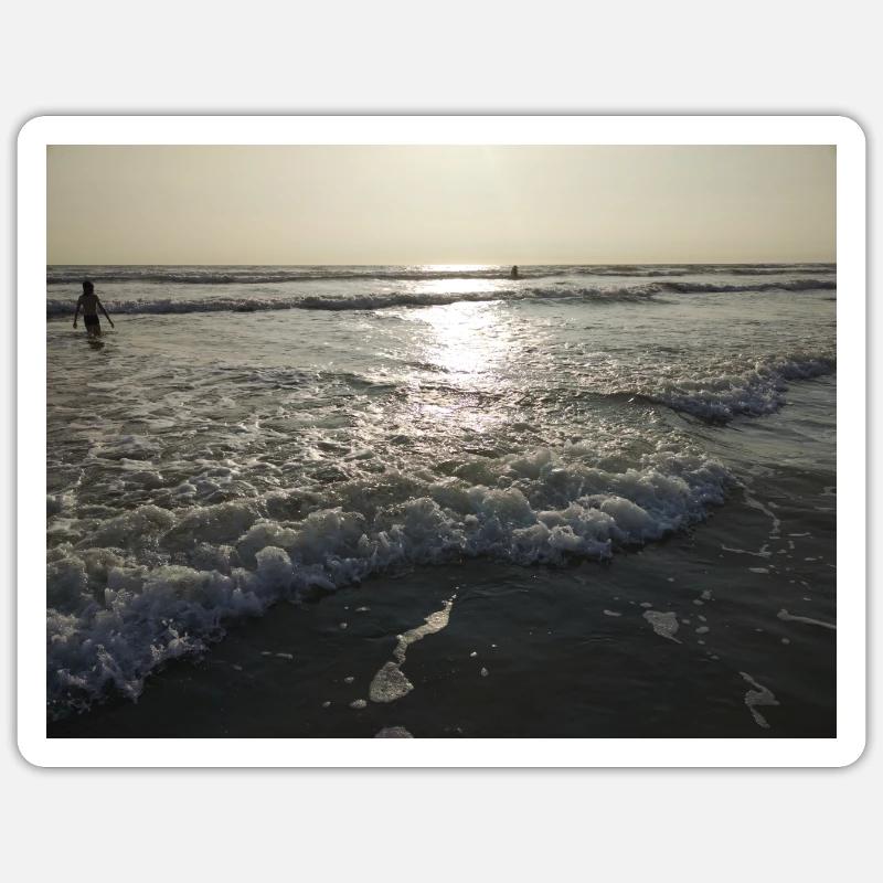 Sea, beach, wave, surf - Sticker size S (10 x 10 cm) - white matte