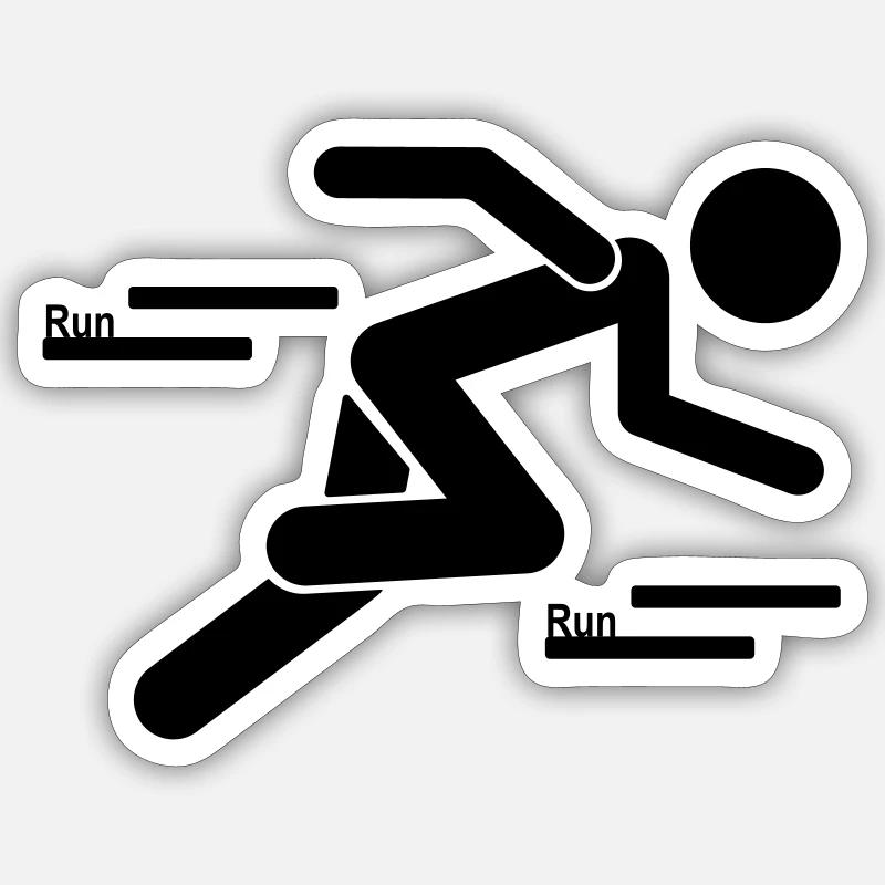 RUN Stickman Sticker Größe S (10 x 10 cm)