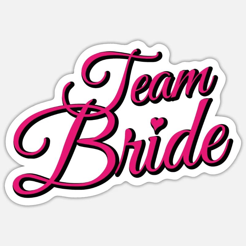 Team Bride Rose - Sticker taille S (10 x 10 cm) - blanc mat