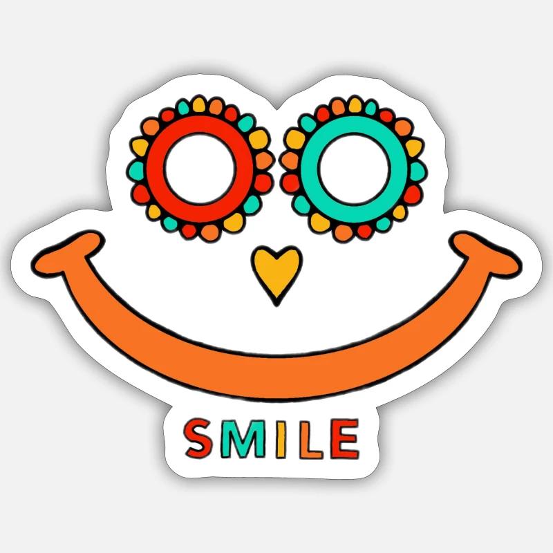 Sourire - Sticker taille S (10 x 10 cm) - blanc mat