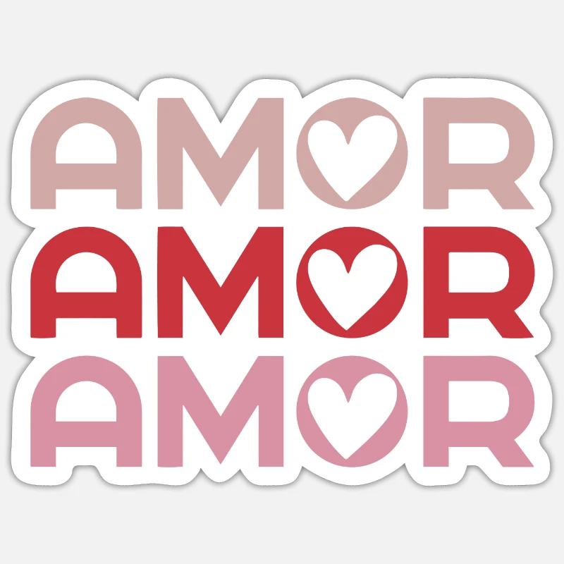 Amor Cute Saint-Valentin - Sticker taille S (10 x 10 cm) - blanc mat