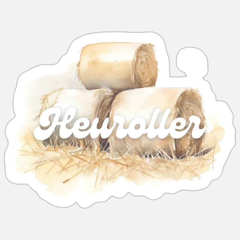 Heuroller - Sticker Größe S (10 x 10 cm) - Mattweiß