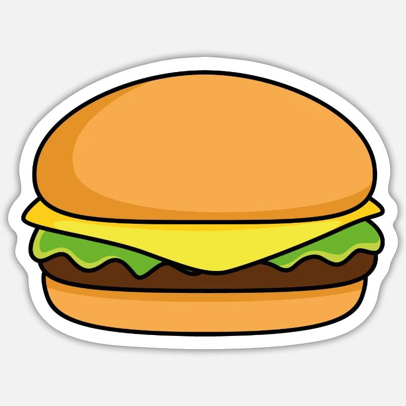 burger - Sticker size S (10 x 10 cm) - white matte