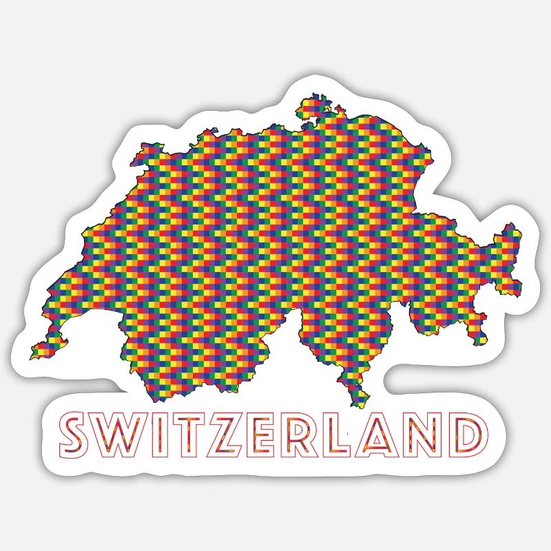 Schweiz Stolz - Sticker Größe S (10 x 10 cm) - Mattweiß