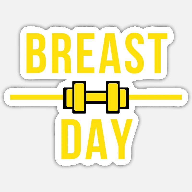 Brust Tag Workout Gym Sprüche Training Oberkörper Sticker Größe S (10 x 10 cm)