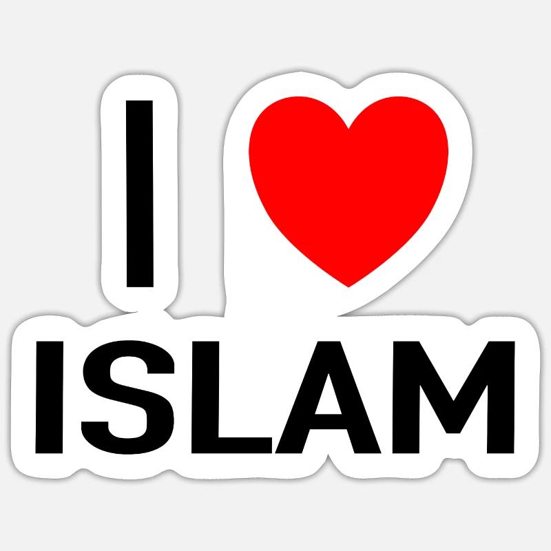 I love islam - Sticker Größe S (10 x 10 cm) - Mattweiß