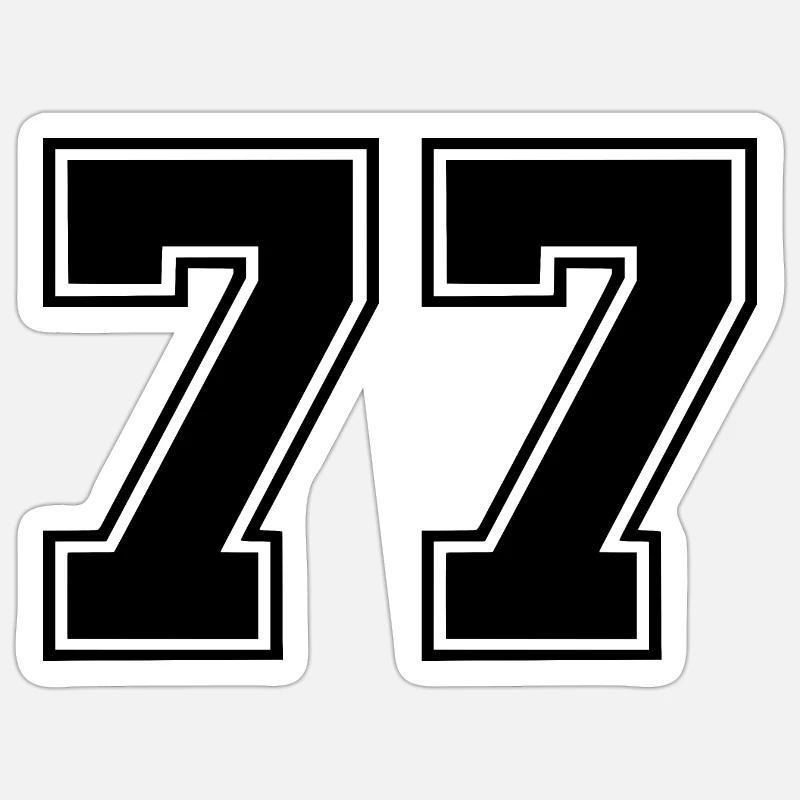 77 - Sticker Größe S (10 x 10 cm) - Mattweiß