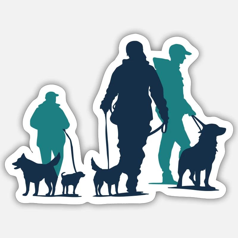 Lets go Gassi - Sticker Größe S (10 x 10 cm) - Mattweiß