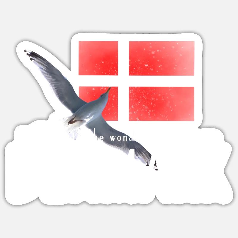 Denmark Danmark Seagull - Sticker size S (10 x 10 cm) - white matte
