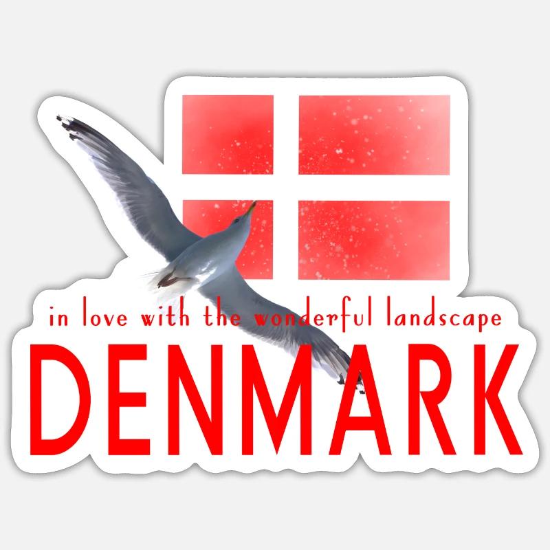 Mouette du Danemark - Sticker taille S (10 x 10 cm) - blanc mat