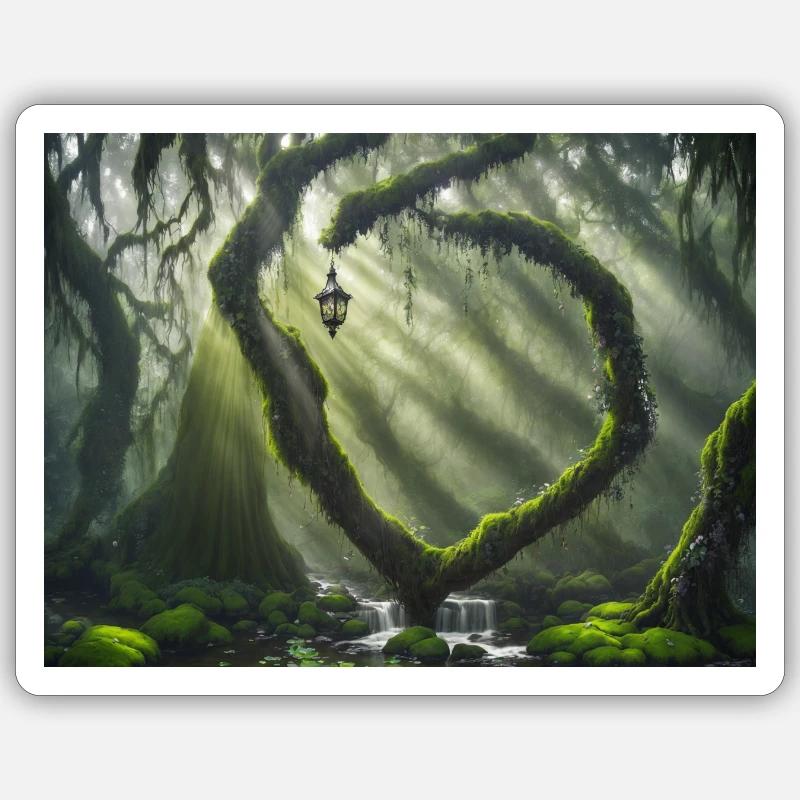 Forêt enchantée - Sticker taille S (10 x 10 cm) - blanc mat