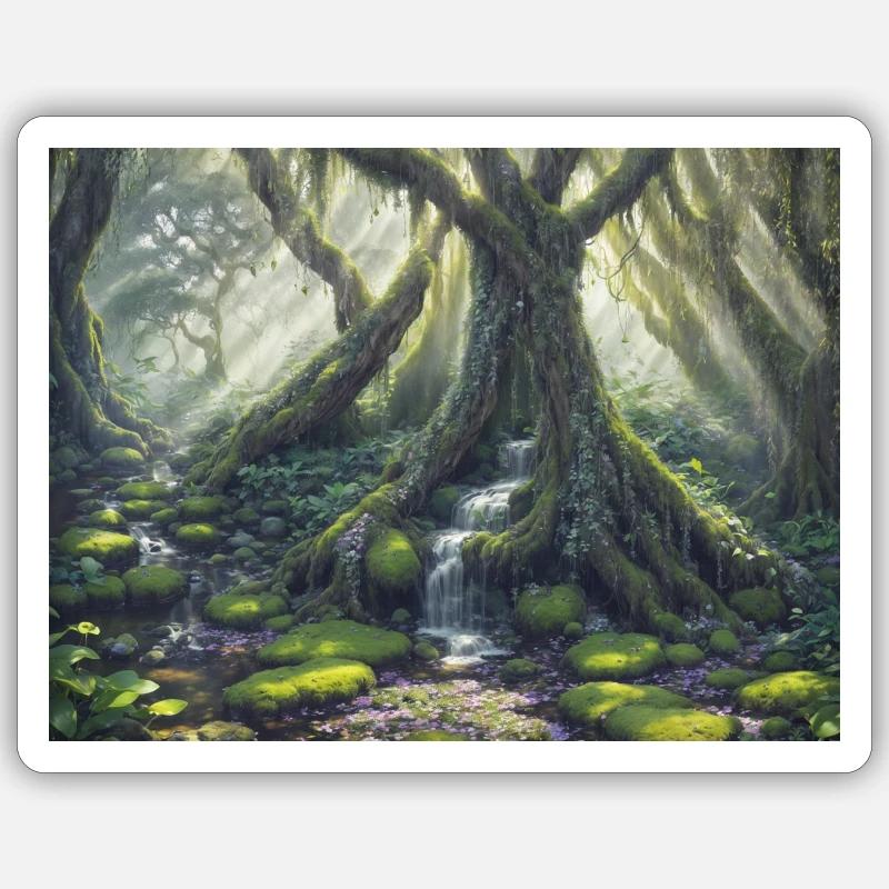 enchanted forest - Sticker size S (10 x 10 cm) - white matte