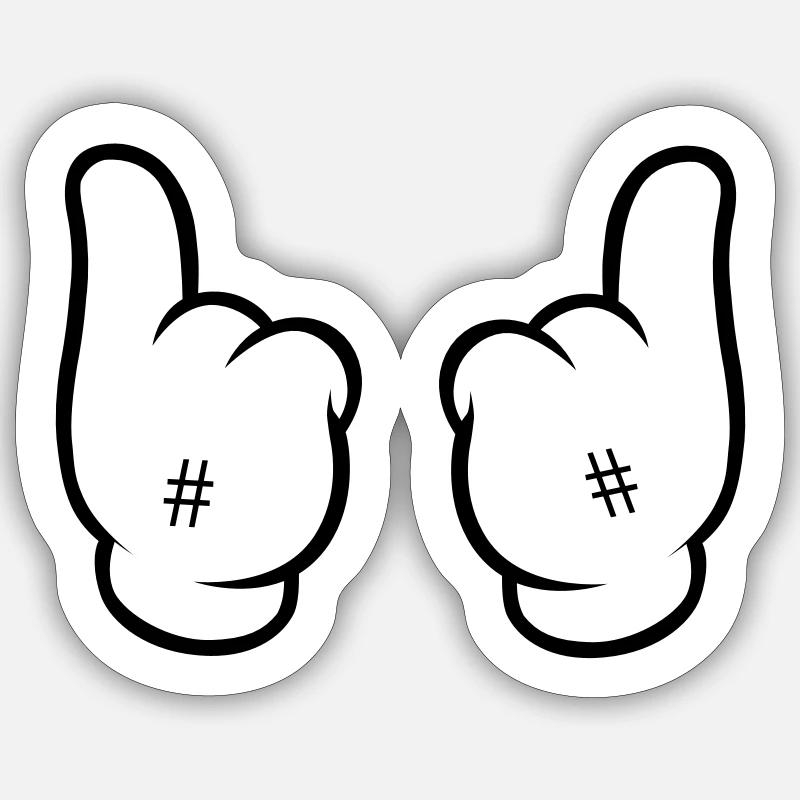 Comic Hand Hashtag Cool Style Sticker taille S (10 x 10 cm)