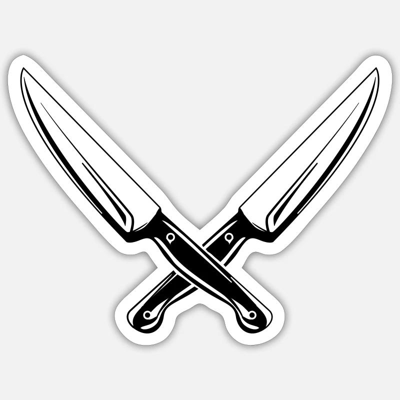Knife 2 - Sticker size S (10 x 10 cm) - white matte