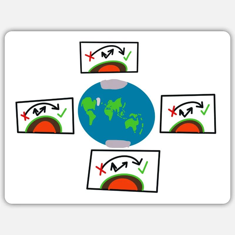 les drapeaux du mondes . - Sticker taille S (10 x 10 cm) - blanc mat