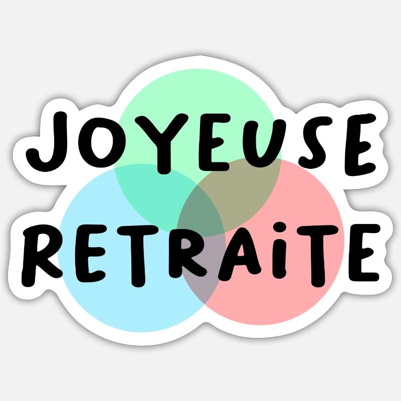 RETRAITE. RETRAITE. RETRAITEE. RETRAITE - Sticker taille S (10 x 10 cm) - blanc mat