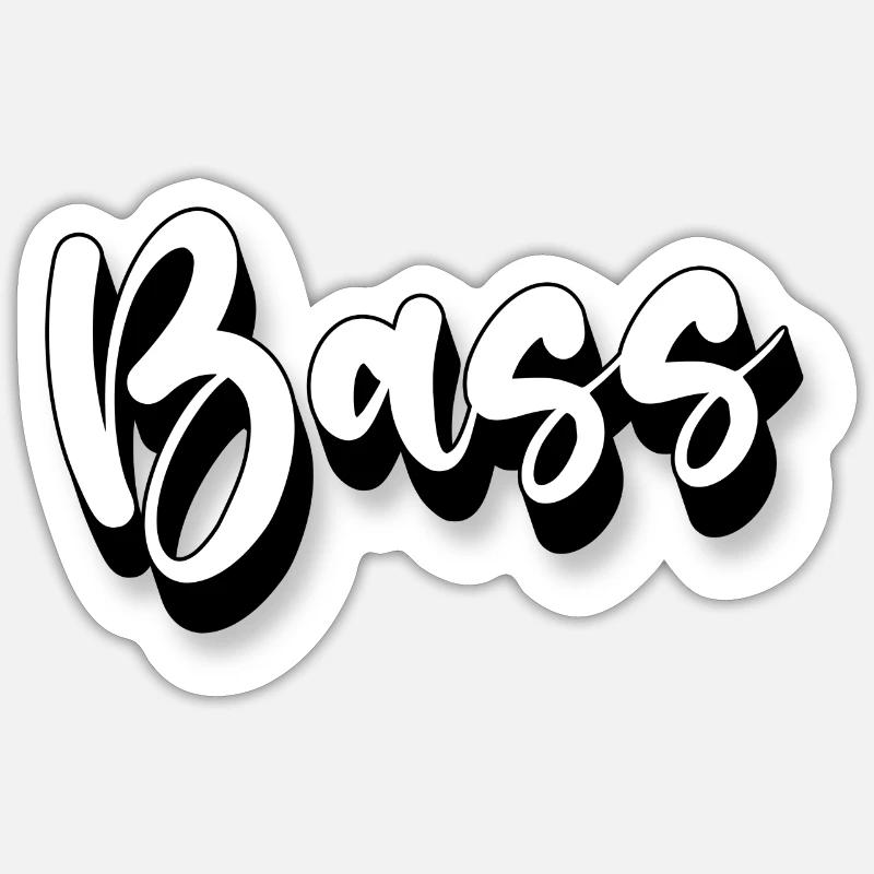 Basse - Sticker taille S (10 x 10 cm) - blanc mat