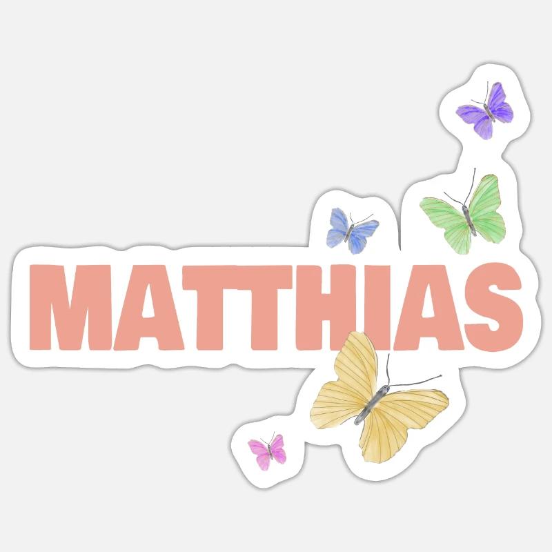 First name Matthias - Sticker size S (10 x 10 cm) - white matte