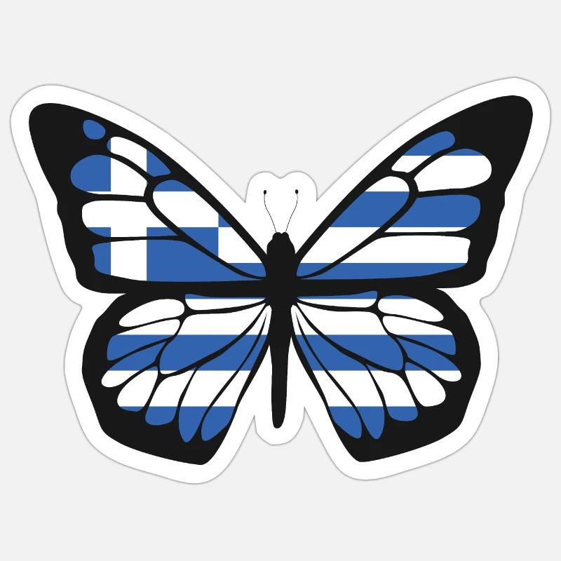 Drapeau de la Grèce Hellas Athènes Drapeau grec Sticker taille S (10 x 10 cm)