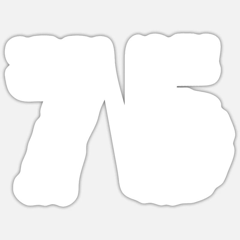 Maillot 75 Numéro - Sticker taille S (10 x 10 cm) - blanc mat