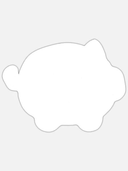 Sparschwein zerbrochen Geld - Sticker Größe S (10 x 10 cm) - Mattweiß